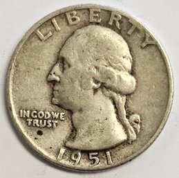 1951 D Washington Quarter .900 Silver
