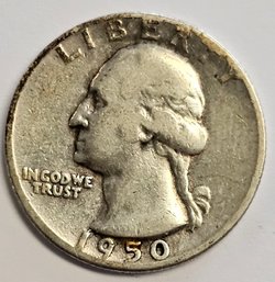 1950 D Washington Quarter .900 Silver