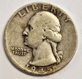 1945 Washington Quarter .900 Silver