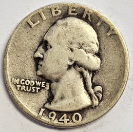 1940 Washington Quarter .900 Silver