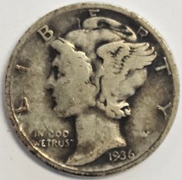 1936 Mercury Dime .900 Silver