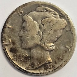 1935 D Mercury Dime .900 Silver
