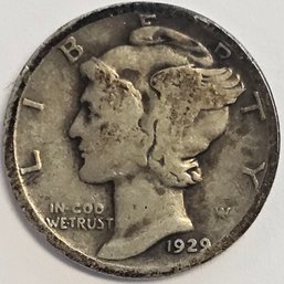 1929 Mercury Dime .900 Silver