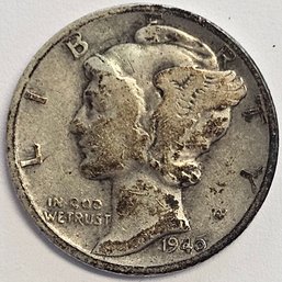 1940 Mercury Dime .900 Silver