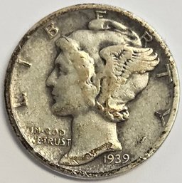 1939 Mercury Dime .900 Silver