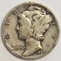 1939 D Mercury Dime .900 Silver