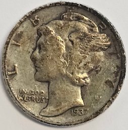 1937 S Mercury Dime .900 Silver