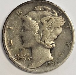 1942 Mercury Dime .900 Silver