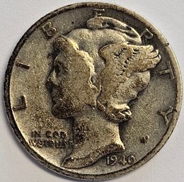 1940 D Mercury Dime .900 Silver