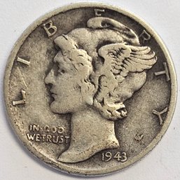 1943 Mercury Dime .900 Silver