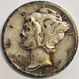 1945 S Mercury Dime .900 Silver