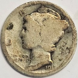 1917 Mercury Dime .900 Silver