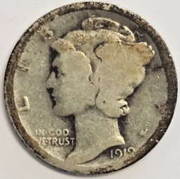 1919 Mercury Dime .900 Silver