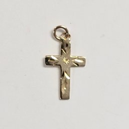 Vintage 14KY Gold DIAMOND CUT Baby CROSS   0.2 GR