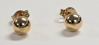 NEW OLD STOCK!! 14K GF 6 MM BALL STUD Earrings & Backs W/ 14K GOLD POSTS!!   0.8 GR