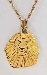 Vintage DISNEY LION KING Pendant W/ 16' Sterling GP Chain   5.4 GR