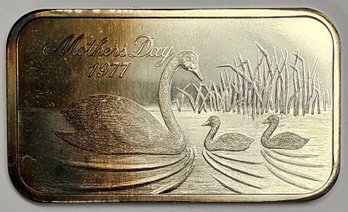 1 OZ Silver Bar Happy Mothers Day 1977 ( Madison Mint) .999 SILVER