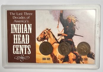 The Last 3 Decades Indian Head Cents 1889, 1899,1907