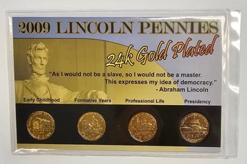 2009 24K Gold Plated Lincoln Penny Set US MINT