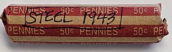 One Roll Of 1943 US STEEL PENNIES