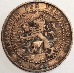 1905 Netherlands One Cent