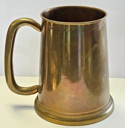 BRASS BEER MUG 442.7 Grams 4 1/2 Tall Vintage