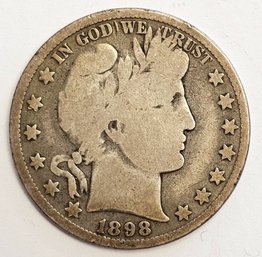 1898 Barber Half Dollar .900 Silver
