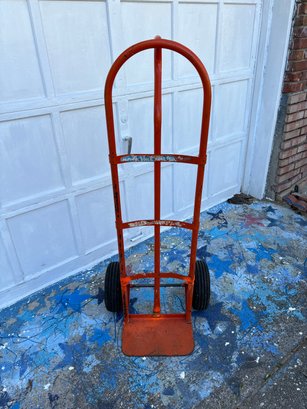 (G) STEEL HAND TRUCK, 600 LB. - BOTH TIRES ARE FLAT