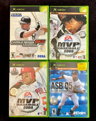 (D-5) COLLECTION OF FOUR XBOX MVP BASEBALL GAMES IN CASES