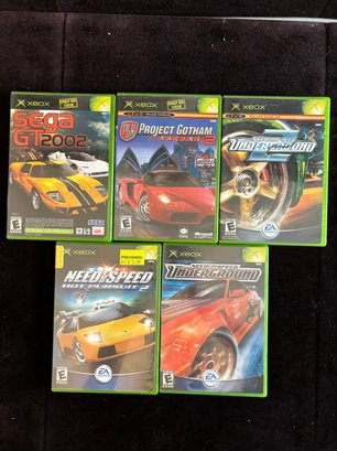 (D-6) COLLECTION OF FIVE XBOX NEED FOR SPEED CAR RACING GAMES IN CASES