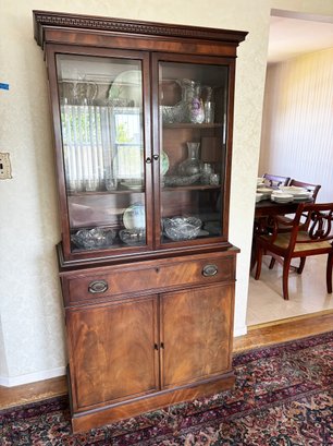 ANTIQUE MAHOGANY AND GLASS CHINA CABINET-70' X 34' X 16'-ONLY CABINET-LOCAL PICK UP ONLY