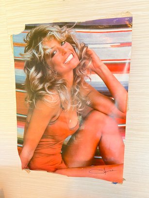 (D-1) VINTAGE 1976 FARRAH FAWCETT PRO ARTS POSTER-APPROX. 28' X 20'-SEE IMAGES FOR CONDITION