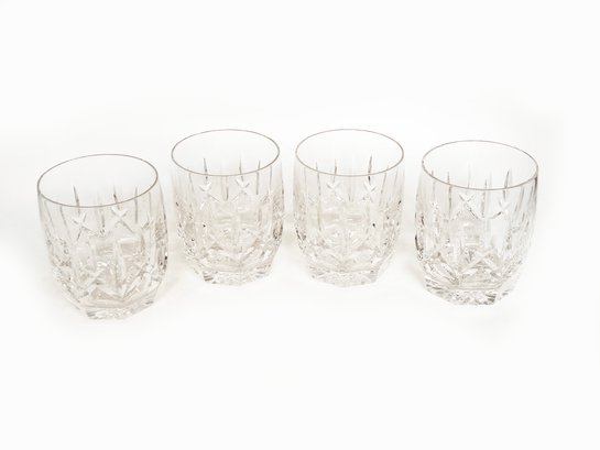 (B-67) VINTAGE LOT OF 4 'WATERFORD' CUT CRYSTALS 4 INCH GLASSES
