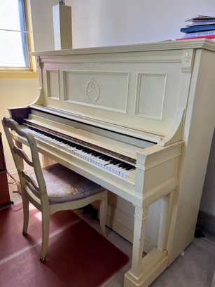VINTAGE STEIFF PAINTED YELLOW PIANO - THIS WILL BE HARD TO REMOVE :)