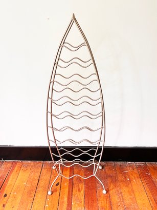 (GA-36) VINTAGE MID CENTURY MODERN ABSTRACT METAL WINE RACK-APPROX. 47' X 15' X 7'-NOT SHIPPABLE