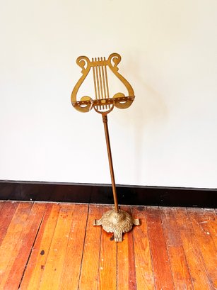 (GA-40) VINTAGE/ANTIQUE METAL MUSIC STAND-APPROX. 39' TALL-ITEM IS NOT SHIPPABLE