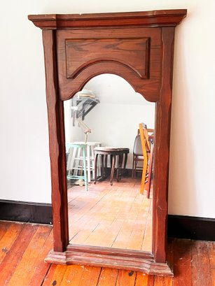 (GA-42) VINTAGE ANTIQUE HEAVY WOOD MIRROR-APPROX. 48' X 27'-ITEM NOT SHIPPABLE