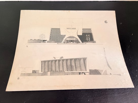 (GA-60) VINTAGE  ARCHITECTURAL DRAWING-APPROX. 20' X 16' THIS ITEM CAN BE SHIPPED