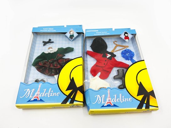 (B-36) TWO 'MADELINE' COLLECTIBLE CLOTHING OUTFITS - FANCY DRESS &  FOR POSABLE DOLL - NEW OLD STOCK