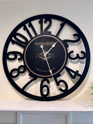 (MB) FRENCH INSPIRED BATTERY OPERATED BIG METAL WALL CLOCK - 32''