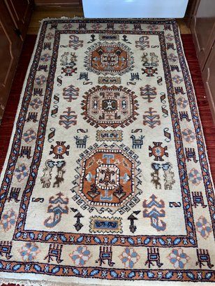(x100) TRIBAL DESIGN AREA RUG IN BROWN & REDS - 69' BY 42'