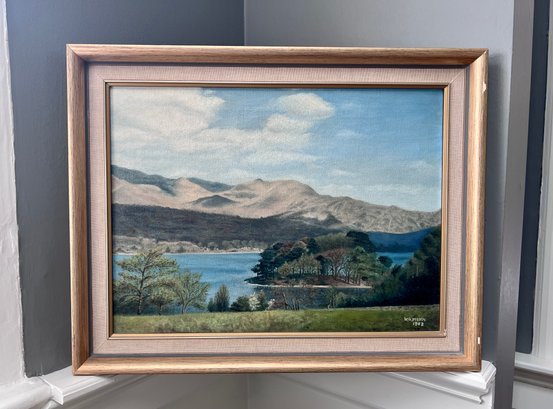 (C-92) LOVELY ENGLISH LANDSCAPE ORIGINAL OIL PAINTING BY W.G. MONK, 1963 SIGNED- 19' BY 15'