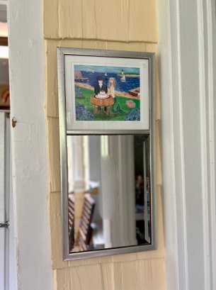 (X49) KATHY O'NEILL MIRROR WITH BRIDE & GROOM AT THE SEA- FITZGERALD GALLERY WESTHAMPTON BEACH-26' BY 13'