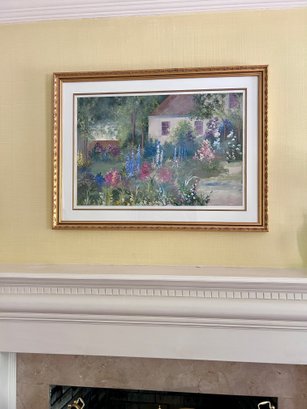 (B) ORIGINAL PASTEL & WATERCOLOR FLORAL GARDEN PAINTING 'A SONG OF SPRING' SIGNED 'STEVENS'- 46' BY 34'