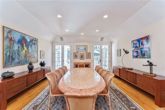 POLISHED HAND INLAID REAL SEASHELL DINING TABLE & TWELVE CHAIRS CUSTOM BUILT & IMPORTED FROM THE PHILIPPINES