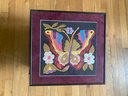 (U-21) VINTAGE MCM 'MOLA' TEXTILE ART -HANDMADE BUTTERFLY- CRAFTED BY KUNA PEOPLE IN PANAMA - 16' BY 16'