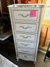 (GAR) VINTAGE SIX DRAWER WHITE WOOD LINGERIE CHEST - 'LEA FURNITURE' - 57' H BY 18' D BY 21' W