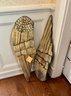 (DR) LARGE PAIR OF GOLD PAINTED WOOD ANGEL WINGS - WALL DECOR - 40' BY 14'