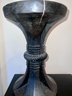 (C-6) Vintage Hand Carved Wood Stool / Plant Stand - 11' BY 16' HIGH - See Crack Pictured