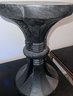 (C-6) Vintage Hand Carved Wood Stool / Plant Stand - 11' BY 16' HIGH - See Crack Pictured